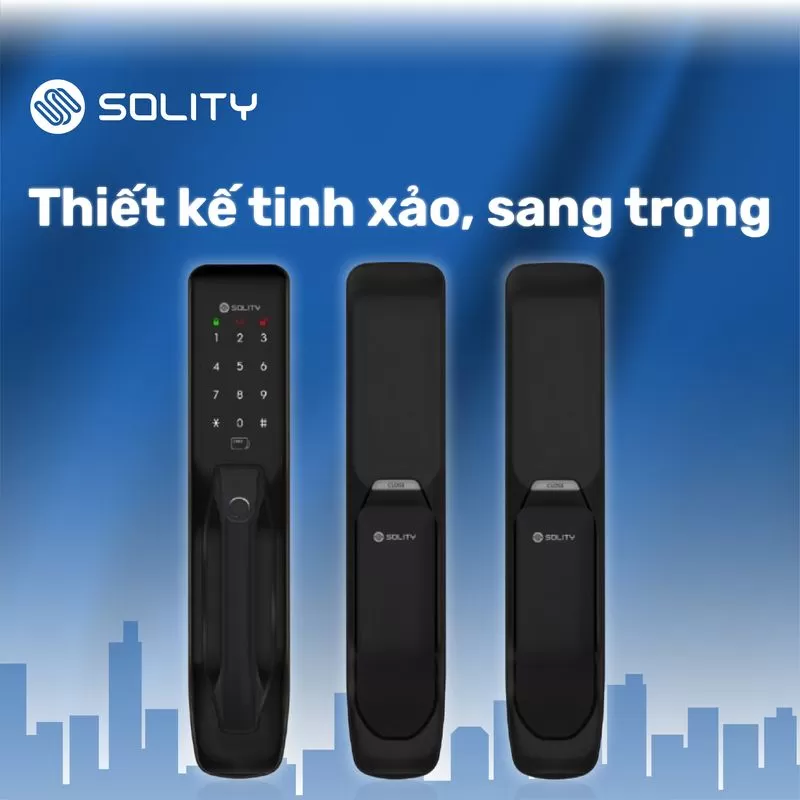 Kh&oacute;a cửa v&acirc;n tay Solity GP-3000BK-2