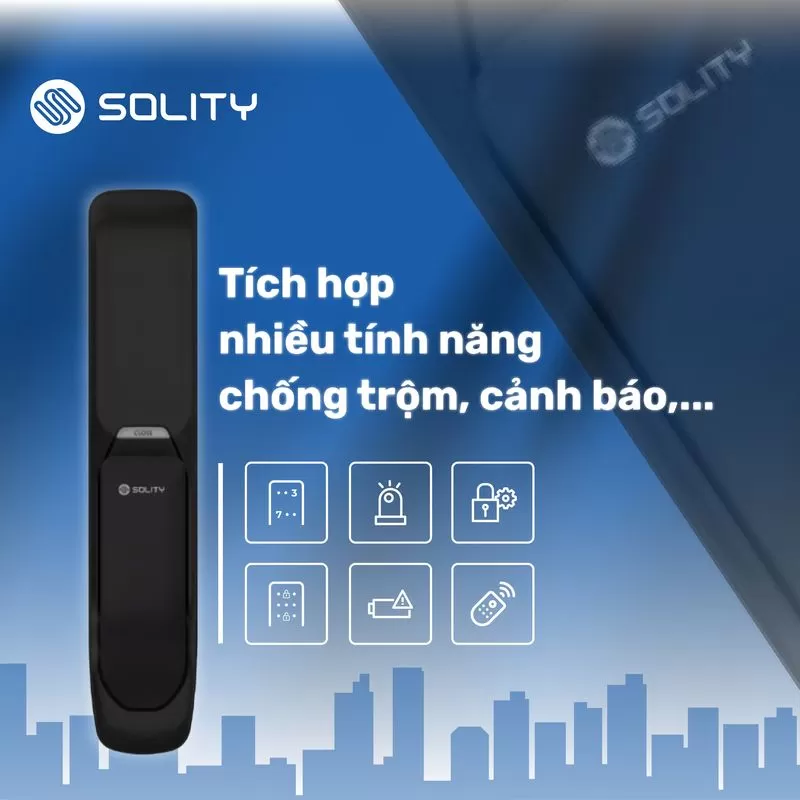 Kh&oacute;a cửa v&acirc;n tay Solity GP-3000BK-3