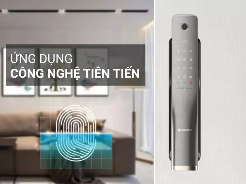 Kh&oacute;a cửa v&acirc;n tay Solity GP-4000BK-3