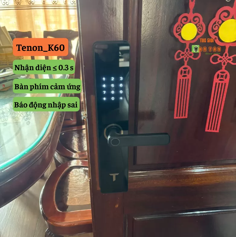 Khóa Cửa Vân Tay Tenon K60 – Khóa Thông Minh Bảo Mật Cao