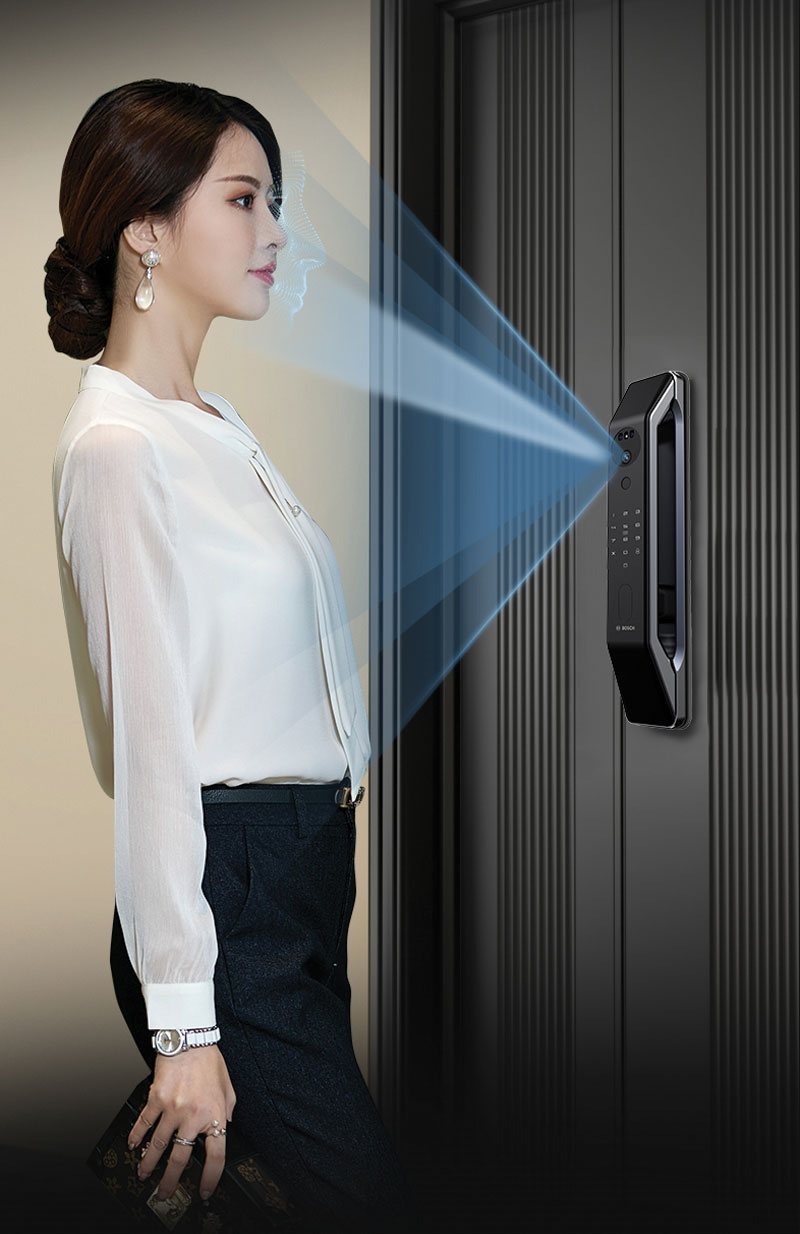 Khóa cửa thông minh Bosch FU6 Plus - Nhận diện khuôn mặt AI 3D, khóa cửa vân tay cao cấp