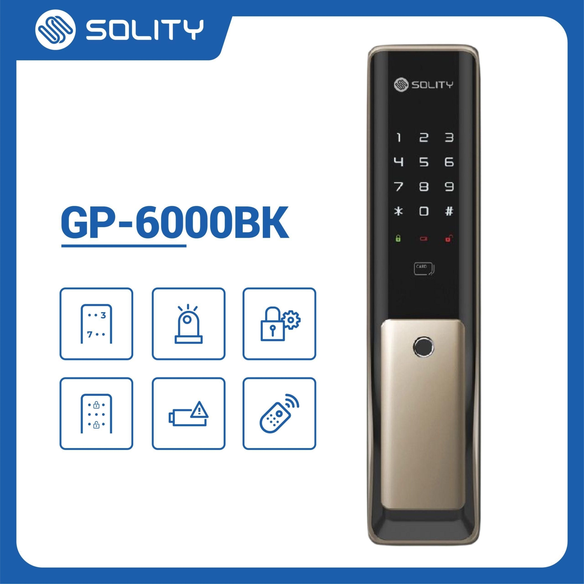 Khóa cửa thông minh vân tay Solity GP-6000BK