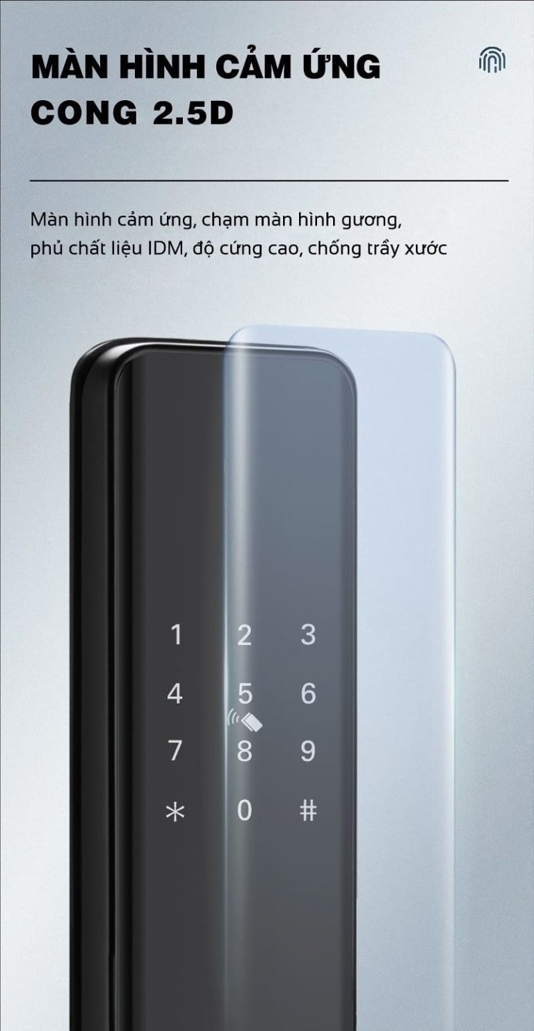 Khóa cửa vân tay Tenon K50 với màn hình cảm ứng