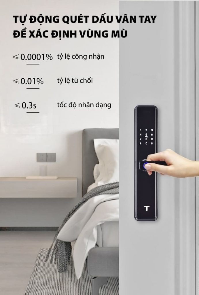 Khóa thông minh, khóa vân tay Tenon K50 tích hợp app TTLock