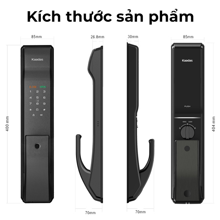 Khóa Vân Tay Cửa Gỗ Kaadas K9-5W– Khóa Cửa Thông Minh Kết Nối Wifi