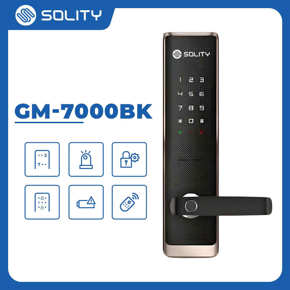 Khóa Vân Tay Điện Tử Thông Minh Solity GM-7000BK