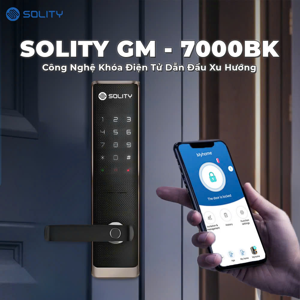 Khóa Vân Tay Điện Tử Thông Minh Solity GM-7000BK