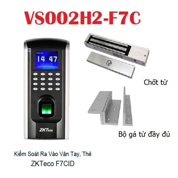 Khóa vân tay ZKTeco VS002H2 chốt từ cửa lùa, đẩy vào