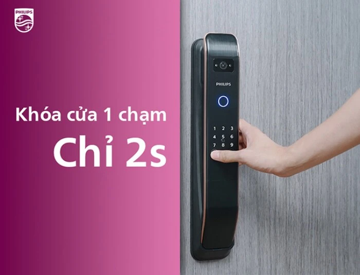 Khóa Philips DDL303-VP – Công nghệ vân tay FPC Thụy Điển