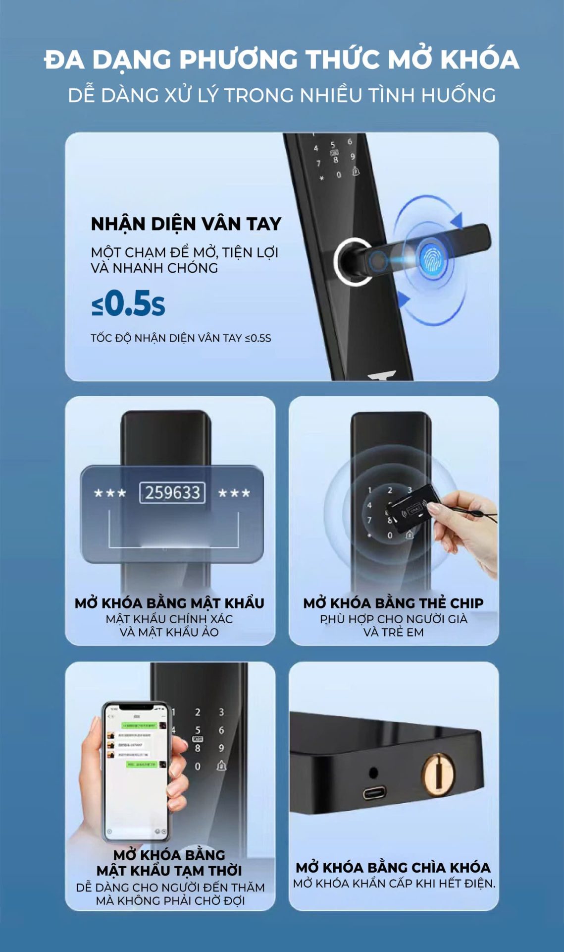 Khóa thông minh, khóa vân tay Tenon K60 tích hợp app TTLock