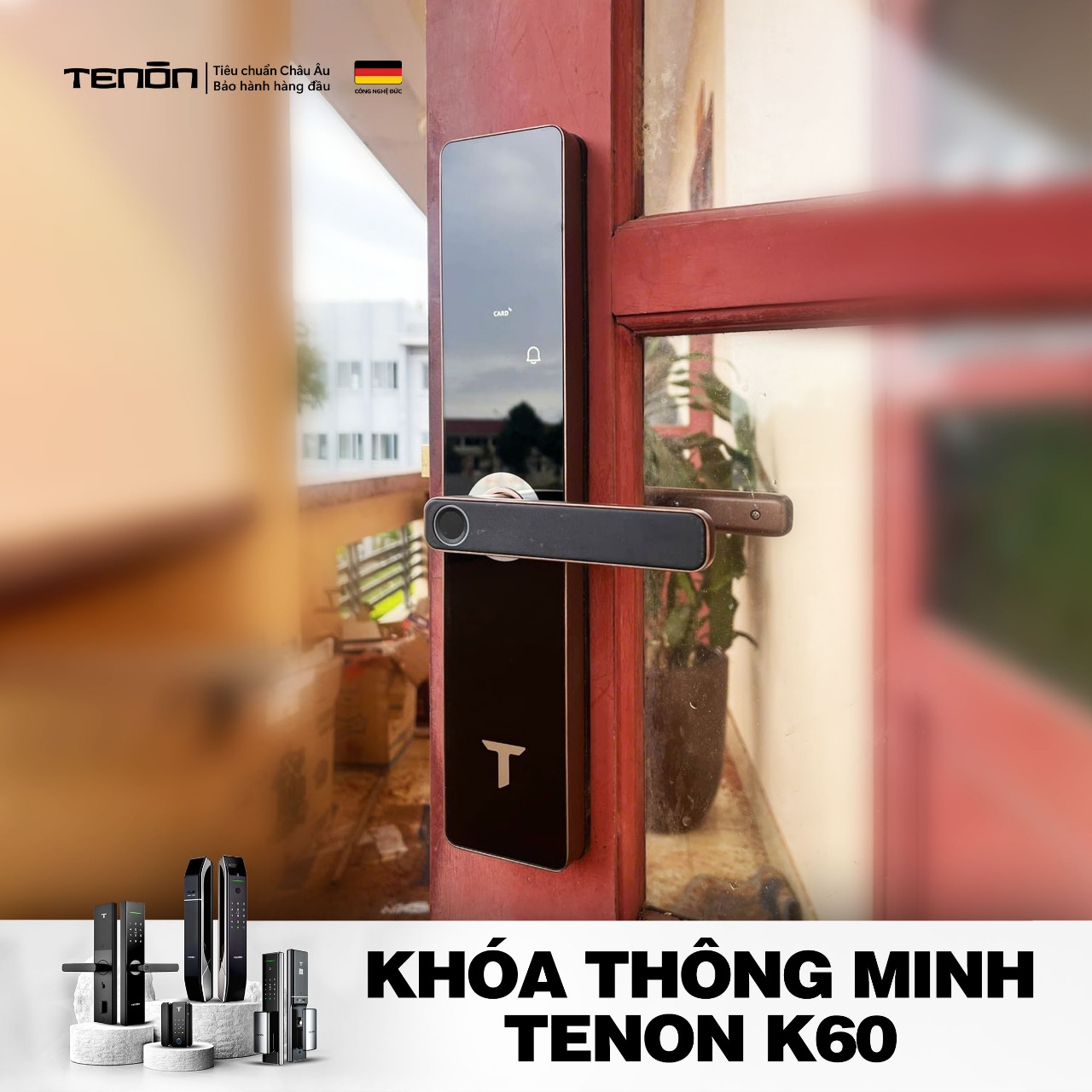 Khóa Cửa Vân Tay Tenon K60 – Khóa Thông Minh Bảo Mật Cao