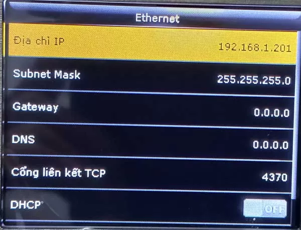 Cách kiểm tra địa chỉ IP máy chấm công