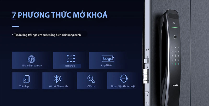 Khóa cửa nhận diện khuôn mặt, vân tay Luxury Tenon A9x mo khoa