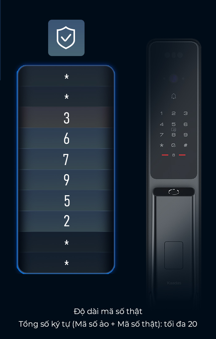 Khóa cửa thông minh Kaadas Q9-FVP với công nghệ nhận diện tĩnh mạch, khóa vân tay, và bảo mật khuôn mặt 3D hiện đại