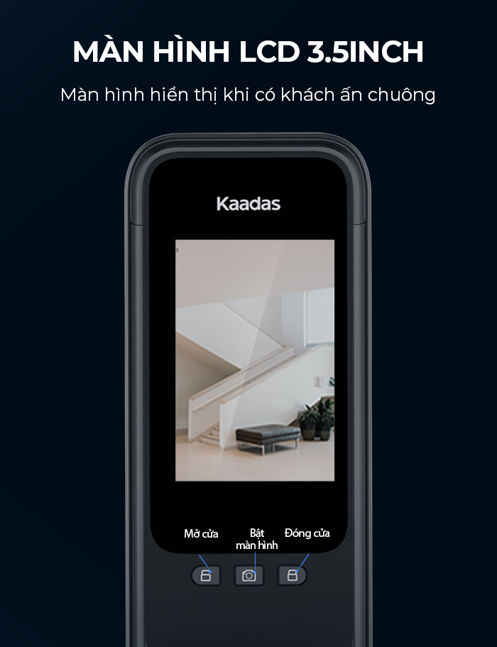 Khóa cửa thông minh Kaadas Q9-FVP với công nghệ nhận diện tĩnh mạch, khóa vân tay, và bảo mật khuôn mặt 3D hiện đại