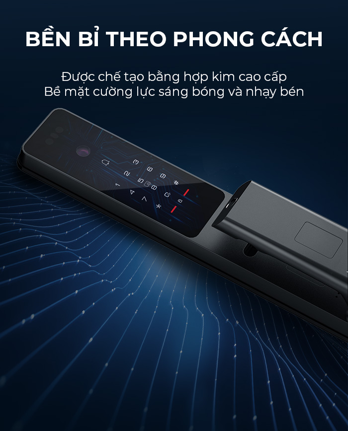 Khóa cửa thông minh Kaadas Q9-FVP với công nghệ nhận diện tĩnh mạch, khóa vân tay, và bảo mật khuôn mặt 3D hiện đại