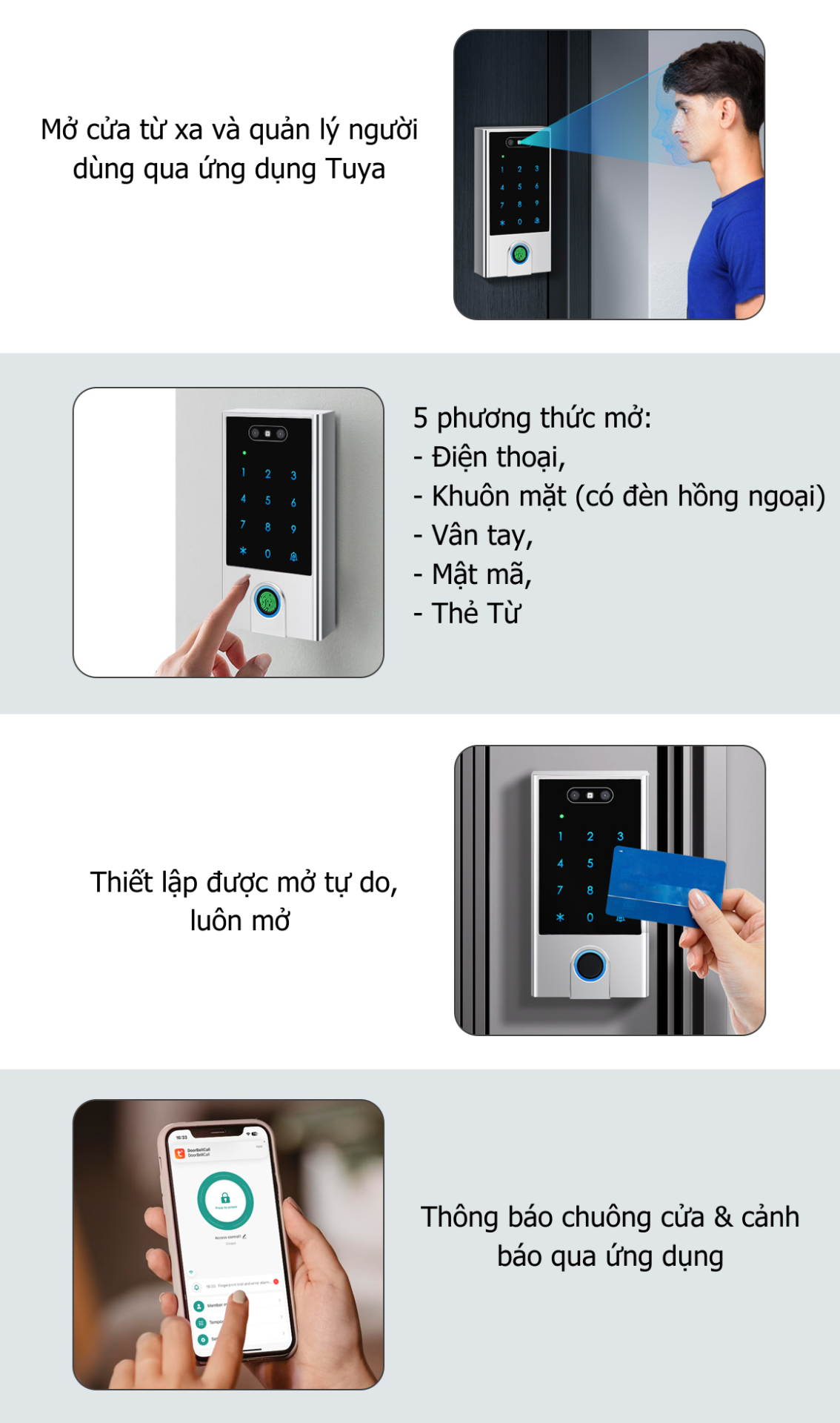 Thiết bị kiểm so&aacute;t cửa VF5 WiFi chống nước ngo&agrave;i trời