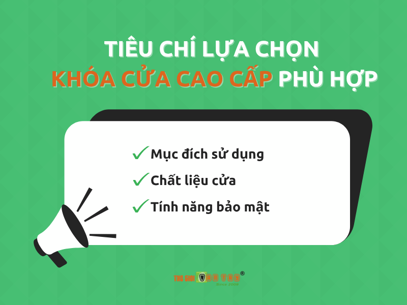 Tiêu chí lựa chọn khóa cửa cao cấp phù hợp