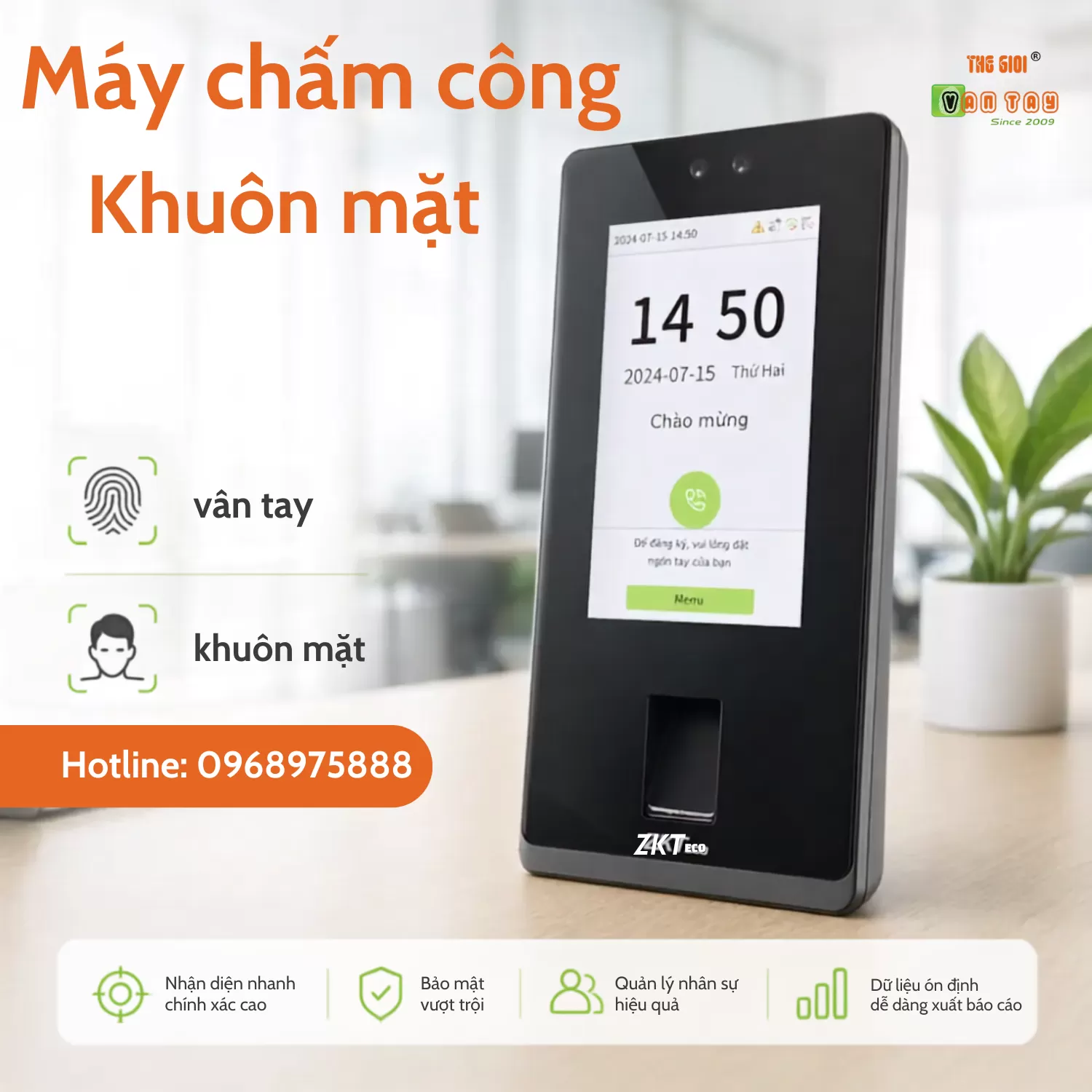 THAM KHẢO 5 MẪU MÁY CHẤM CÔNG NHẬN DIỆN KHUÔN MẶT HIỆN ĐẠI, BẢO MẬT CAO 2026