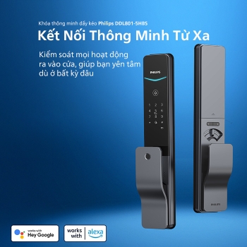 Khóa Cửa Vân Tay Philips DDL801-5HBS - Khóa Thông Minh Push-Pull Cao Cấp
