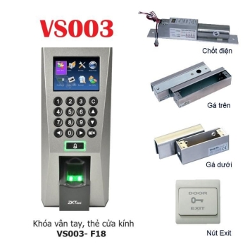 Khóa vân tay cửa kính VS003- ZKTeco F18