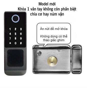 Khóa vân tay 1 mặt VS020 – Chống nước, phù hợp cửa lùa, cửa sắt