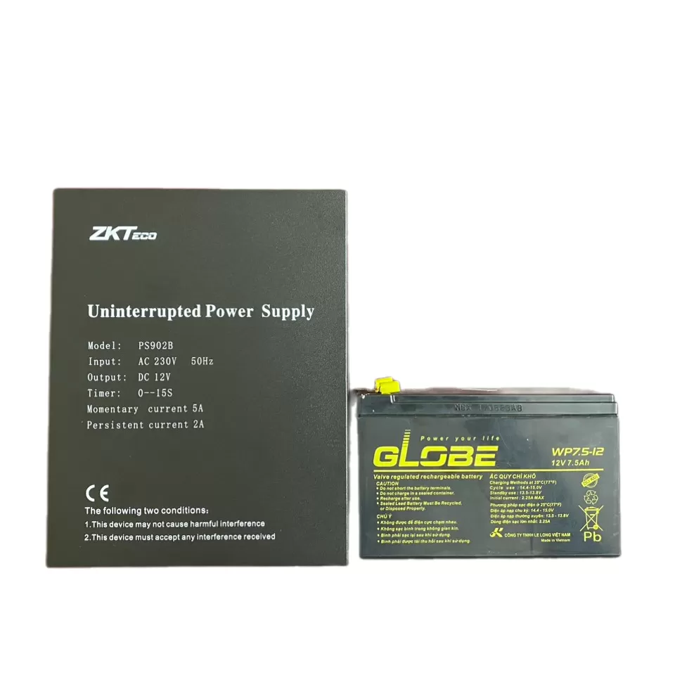BỘ LƯU ĐIỆN- BỘ CẤP NGUỒN LIÊN TỤC ZKTECO PS902B